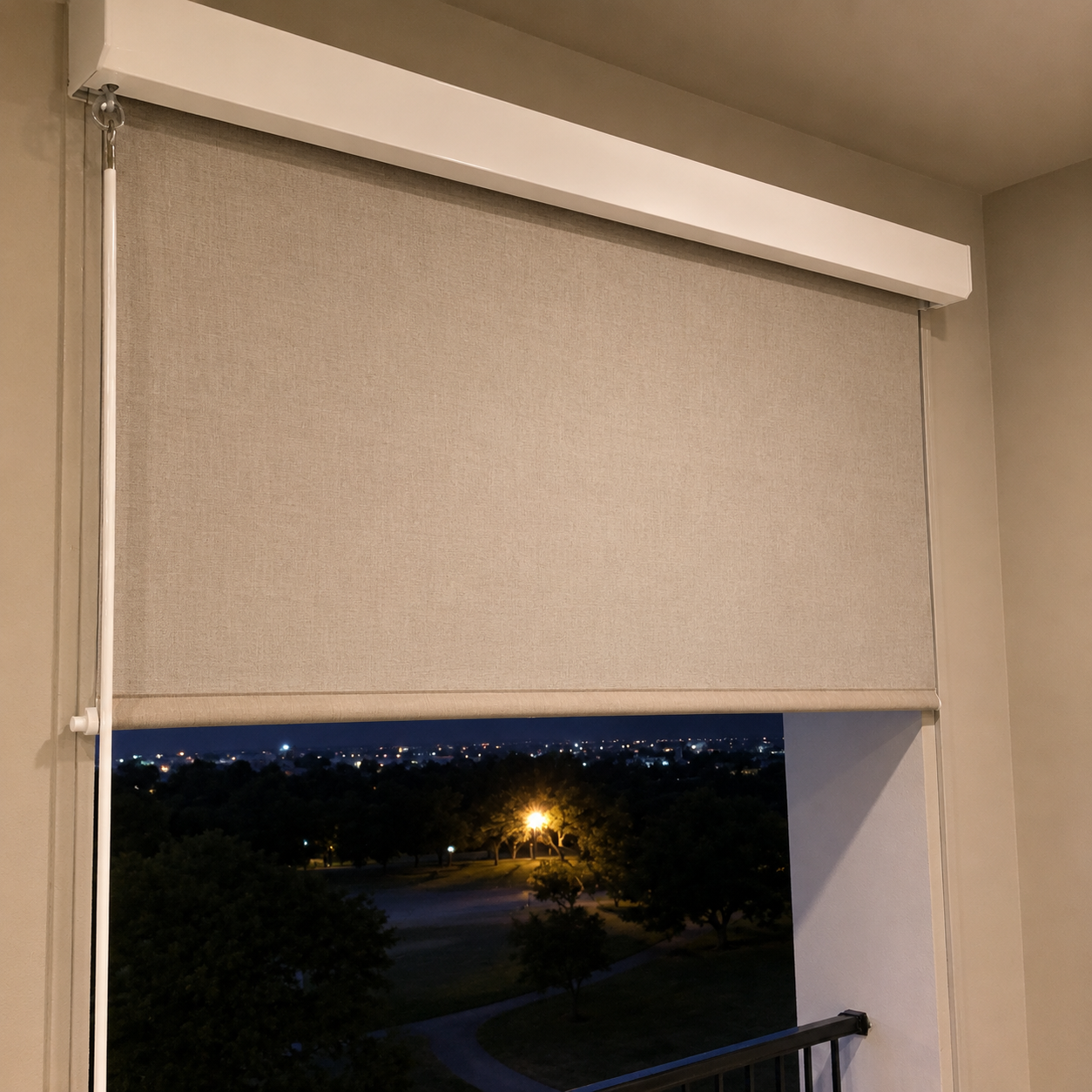 Roller shade with night view
