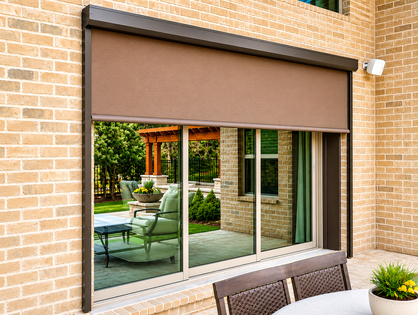 Outdoor patio roller shade